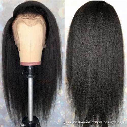 Cheap Full Hd Yaki Kinky Straight Lace Frontal Wig Raw Vietnamese Cuticle Aligned Virgin Human Hair Lace Front Wig Human Hair